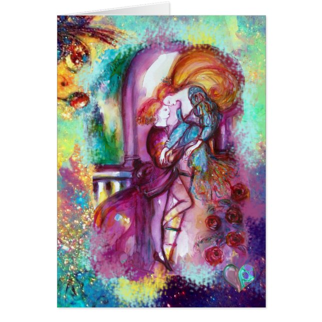 ROMEO OCH JULIET Romantic Valentines Day Hearts Hälsningskort (Framsidan)