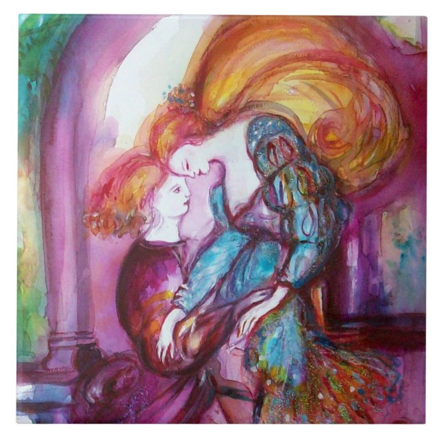 ROMEO OCH JULIET Romantic Valentines Day Kakelplatta (Framsidan)