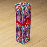 ROMEO OCH JULIET Romantic Valentines Day Presentask För Vinflaska<br><div class="desc">Balkony-scen från Romeo- och Juilettragedin av William Shakespeare.Ursprunglig vattenfärgning av contemporary med guldfolie och iridescent färg i ljust lila,  rosa,  grönt,  gult orange,  teal,  turquas,  vit ..Målning av Bulgan Lumini (c)</div>