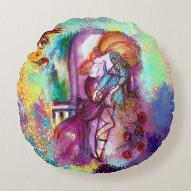 ROMEO OCH JULIET Romantic Valentines Day Rund Kudde (Framsidan)