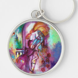 ROMEO OCH JULIET Romantic Valentines Day Rund Silverfärgad Nyckelring