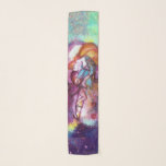 ROMEO OCH JULIET Romantic Valentines Day Sjal<br><div class="desc">Balkony-scen från Romeo- och Juilettragedin av William Shakespeare.Ursprunglig vattenfärgsmålning av contemporary med guld och iridescent färg i skarp lila,  rosa,  grönt,  gult orange,  teal,  turkos,  vit ..Målning av Bulgan Lumini (c)</div>