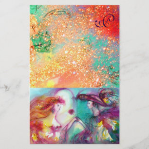 ROMEO OCH JULIET,ROSA GRÖNT GULD SPARKLES MONOGRAM BREVPAPPER