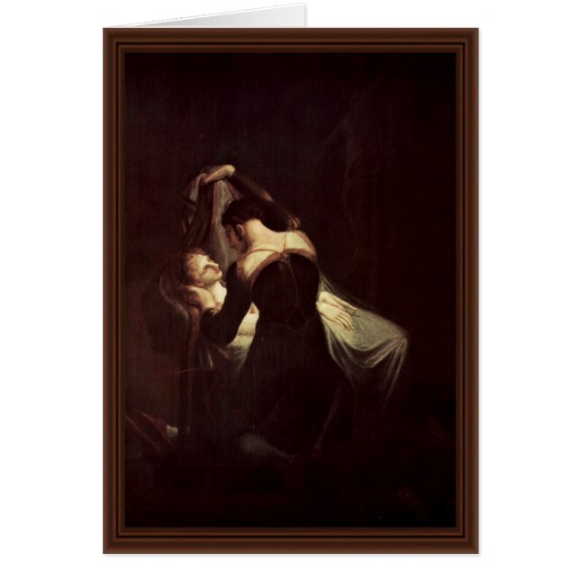 Romeo på Juliet'Ss dödsbädd, vid Füssli Johann Hälsningskort (Framsidan)