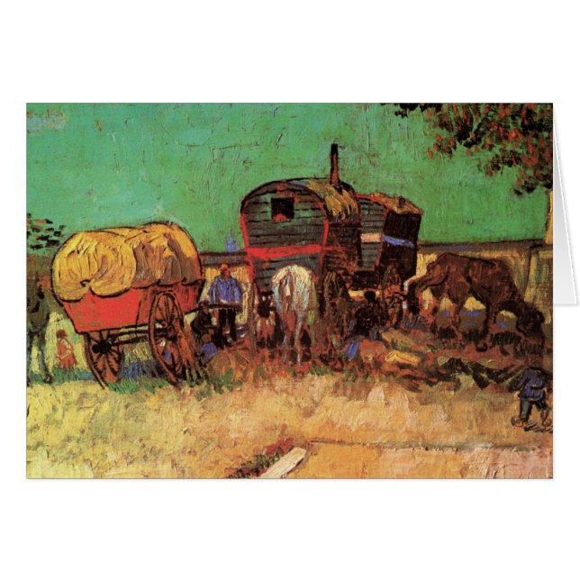 Romer med Caravans av Vincent van Gogh Card Hälsningskort (Framsidan Horizontal)