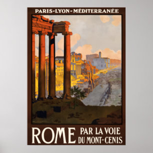 Romer, Rom, gamla ruiner, Italien Travel Poster