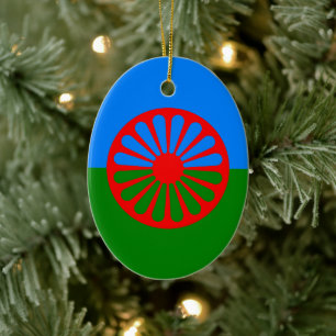 Romernas flagga julgransprydnad keramik