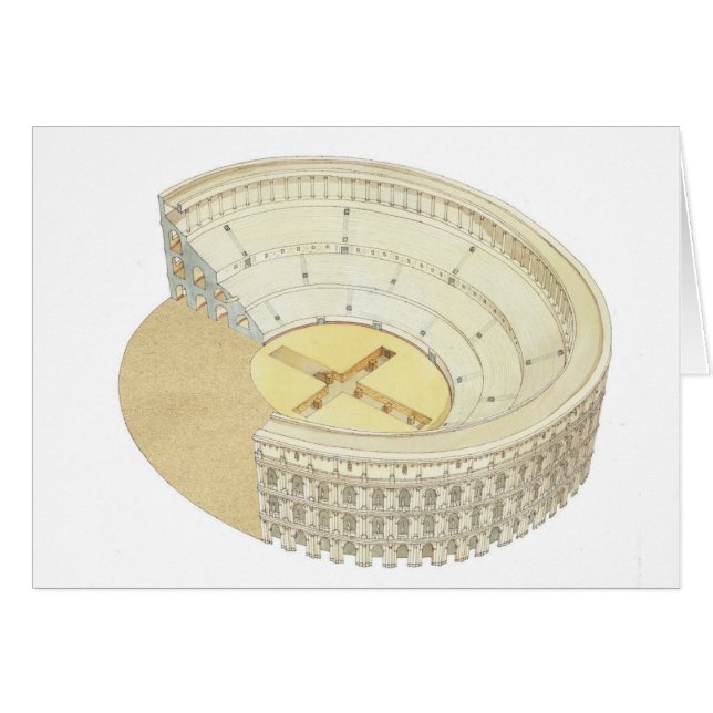 Romersk amfiteater hälsningskort (Framsidan Horizontal)