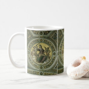 Romersk Gudinnedräkt Rättvisa med Änglar av Raphae Kaffemugg
