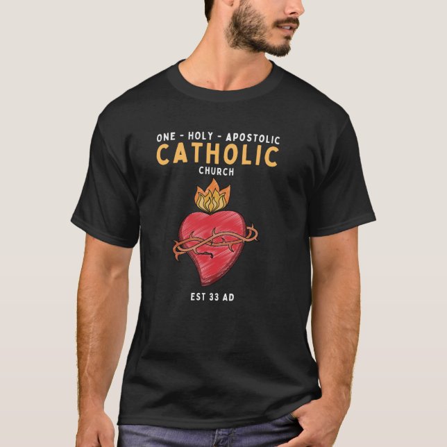 Romersk katolsk kyrka Helig Heart Gift T Shirt (Framsida)