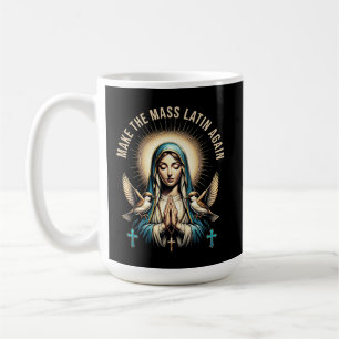 Romersk-katolskt blint jungfru Mary Latin Mass Kaffemugg