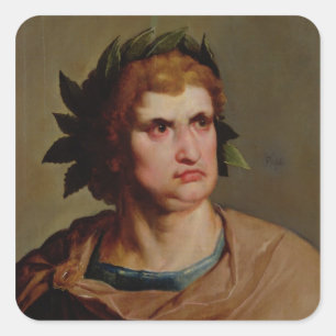 Romersk kejsare, eventuellt Nero c.1625-30 Fyrkantigt Klistermärke