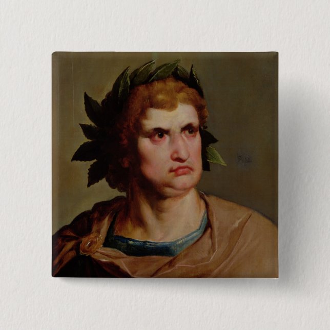 Romersk kejsare, eventuellt Nero c.1625-30 Knapp (Framsida)