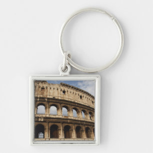 Romersk konst. Colosseum eller Flavian 2 Fyrkantig Silverfärgad Nyckelring