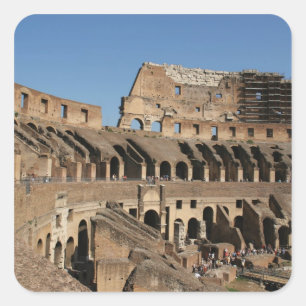 Romersk konst. Colosseum eller Flavianska 7 Fyrkantigt Klistermärke