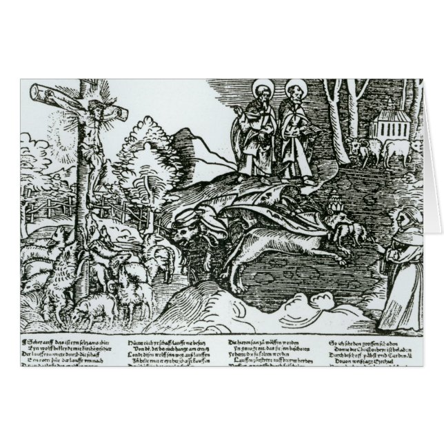 Romersk kontrasterade katolicism och Lutheranism Hälsningskort (Framsidan Horizontal)