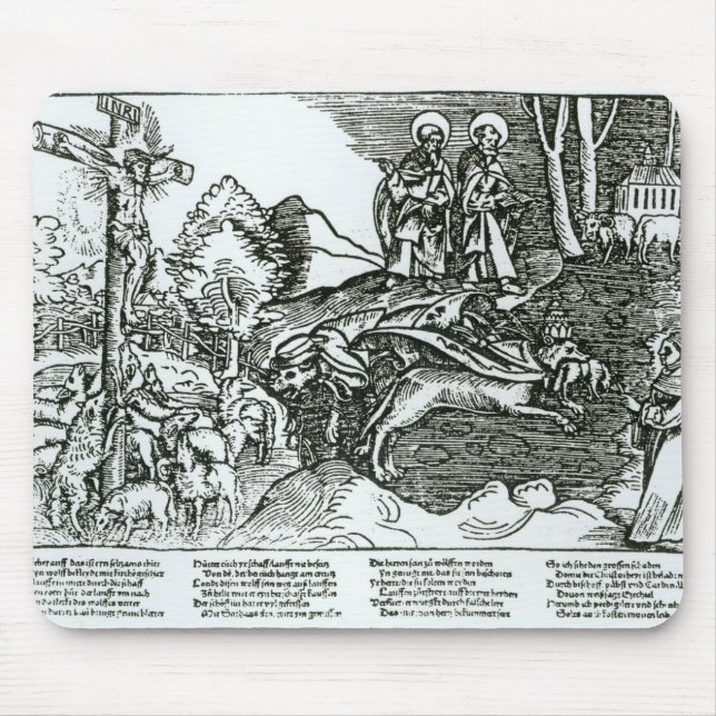 Romersk kontrasterade katolicism och Lutheranism Musmatta (Framsidan)