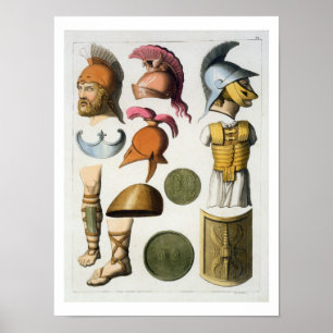 Romersk militär utrustning från Le Costume Ancien Poster