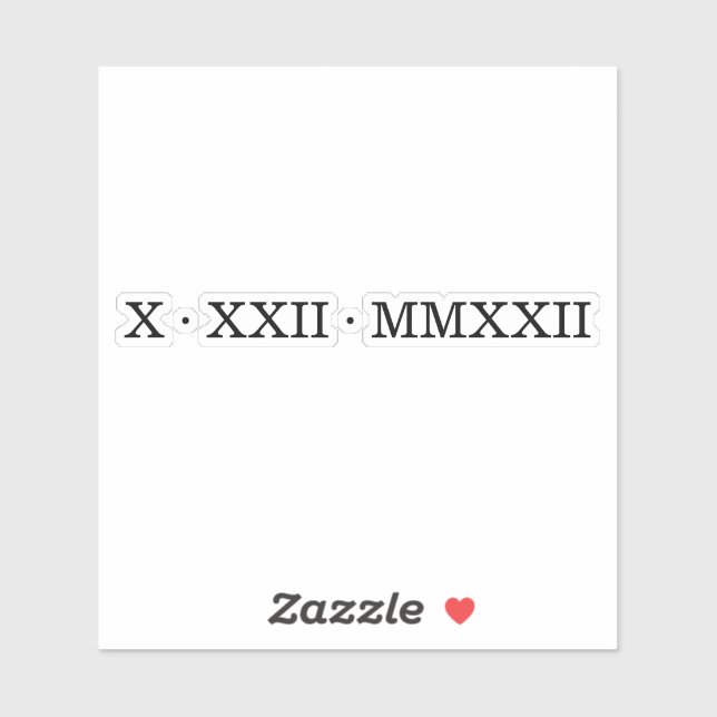 Romersk numerisk Anpassningsbar, klippt vinylstrec Klistermärken (Ark)