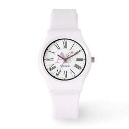 Romersk numerisk design med initial- och Namn-beva Armbandsur