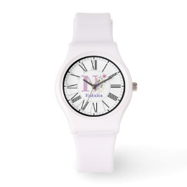 Romersk sifferdesign med initial och namn armbandsur