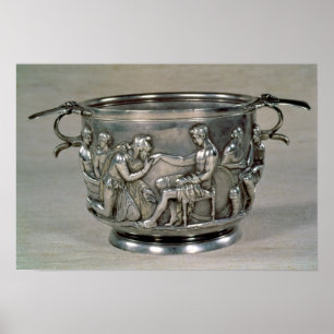 Romersk silver-gilt som dricker kopp poster