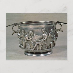 Romersk silver-gilt som dricker kopp vykort