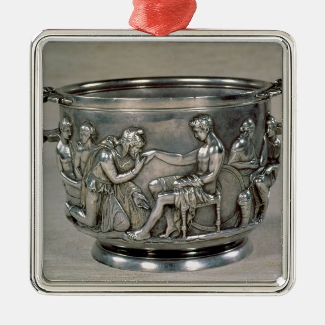 Romersk silver-gilt som dricker koppen julgransprydnad metall (Framsidan)