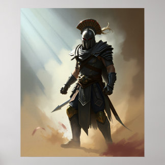 Romersk spartansk krigare, mörkt rustning poster