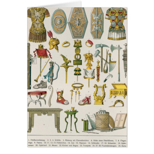 Romersk tillbehör hälsningskort (Framsidan)