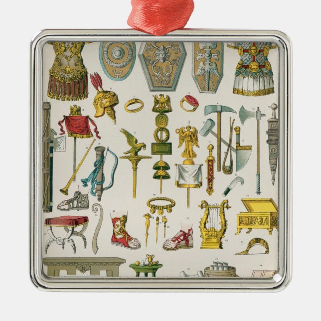 Romersk tillbehör julgransprydnad metall (Framsidan)