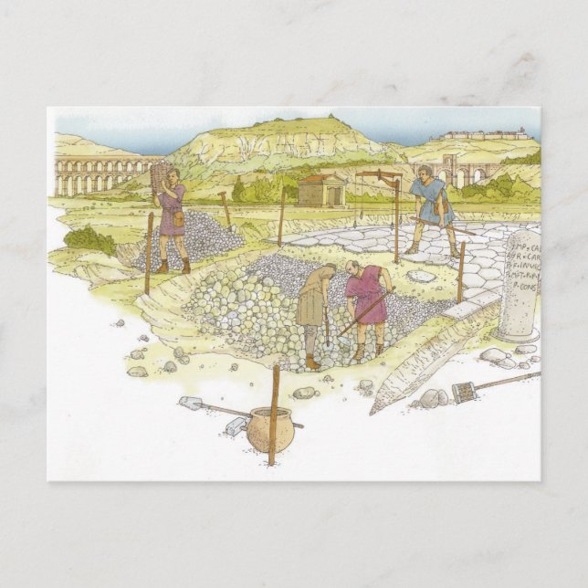 Romersk väg. Detaljerad Vykort (Framsida)