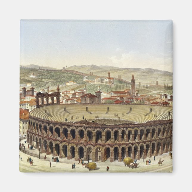 Romerska Amphitheater, Verona, graverad av Magnet (Framsidan)