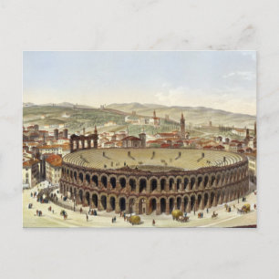 Romerska Amphitheater, Verona, graverad av Vykort