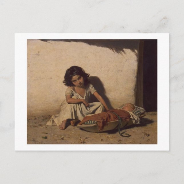 Romerska barn - vykort (Framsida)