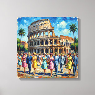 Romerska Colosseum Elegans Scen Canvas Konst
