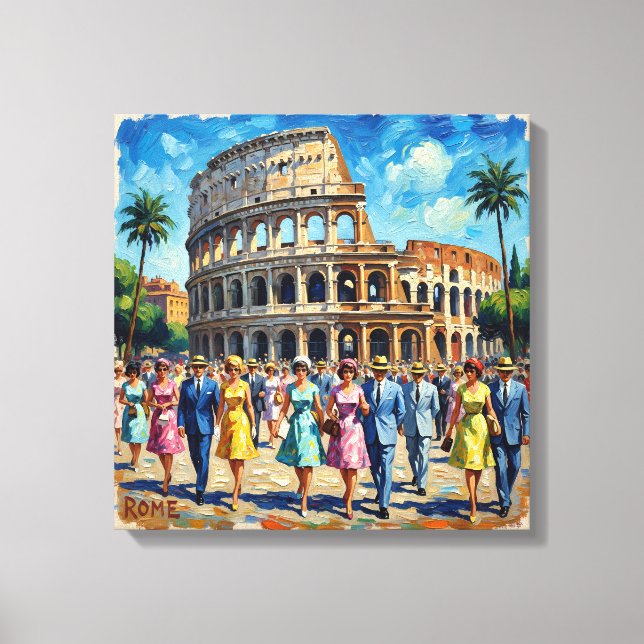 Romerska Colosseum Elegans Scen Canvas Konst (Framsida)