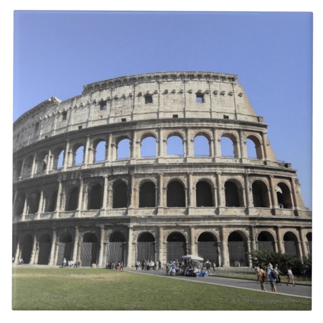Romerska Colosseum Lazio, italien Kakelplatta (Framsidan)