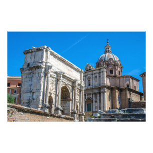 Romerska forumets ruiner i Rom, Italien Fototryck