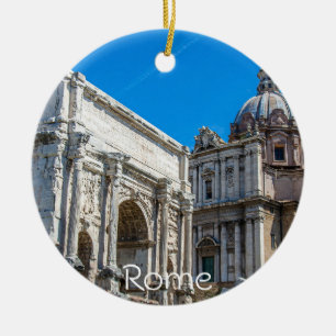Romerska forumruiner i Rom, Italien Julgransprydnad Keramik