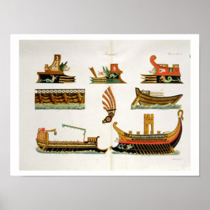 Romerska frakter med specificerar av figureheads, poster