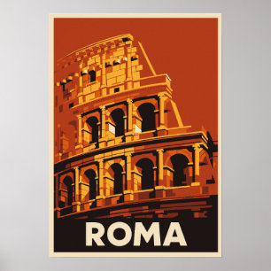 Romerska kolosseumaffisch Vintage Resor Italien Poster