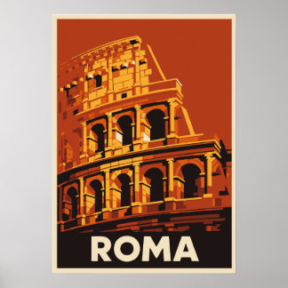 Romerska kolosseumaffisch Vintage Resor Italien Poster
