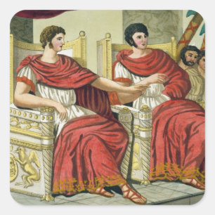 Romerska konsuler, från "L'Antica Roma", 1825 Fyrkantigt Klistermärke