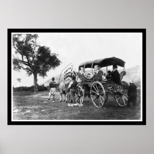 Romerska kvinnor i en vagn i Turkiet 1895 Poster