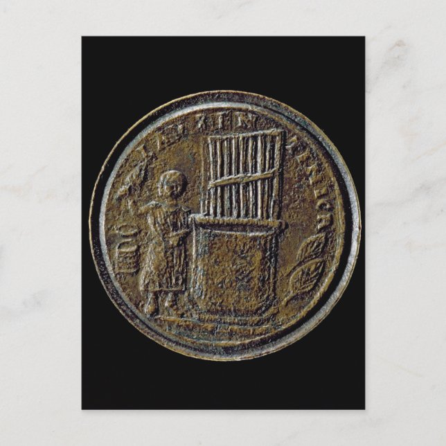 Romerska mynt som avbildar ett organ vykort (Framsida)