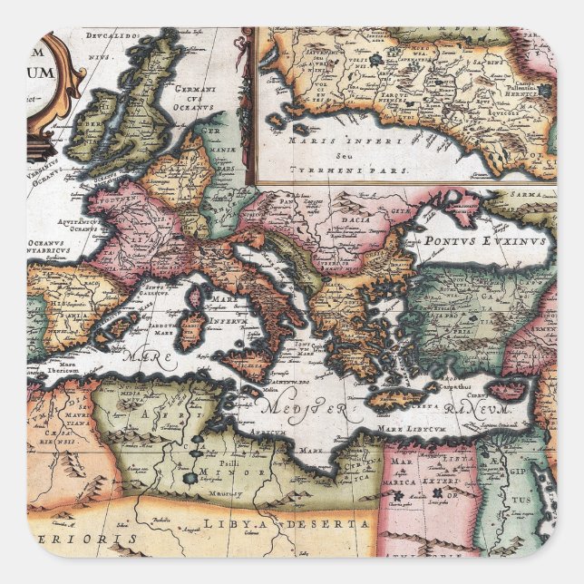 Romerska riket fyrkantigt klistermärke (Framsida)