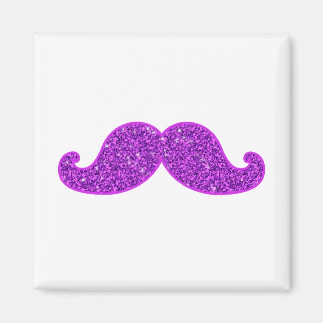 Romerska roligtar, mustache lila glitter tryckt magnet (Framsidan)