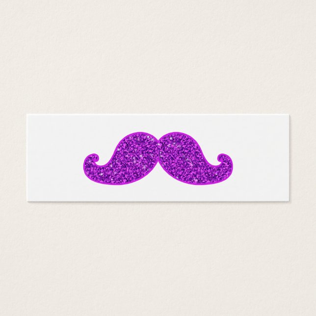 Romerska roligtar, mustasch lila glitter litet visitkort (Framsidan)