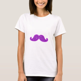 Romerska roligtar, mustasch lila glitter t-shirt